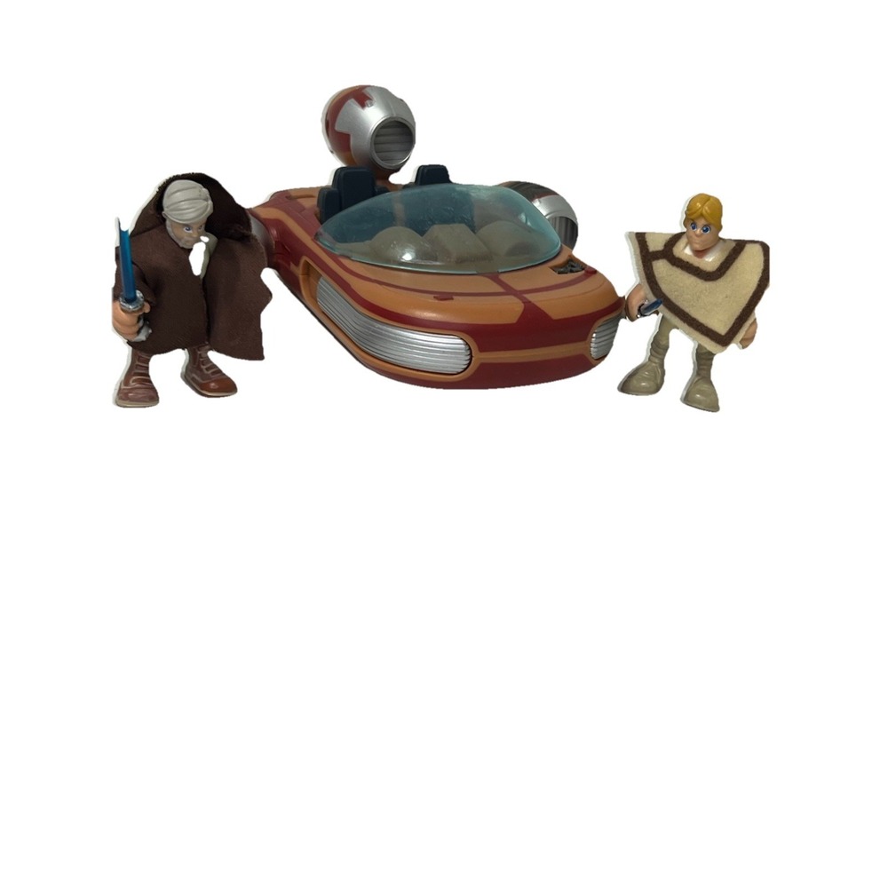 Hasbro Star Wars  Jedi Force Landspeeder  with Luke Sky Walker ‎ Obi Wan Kenobie